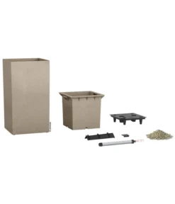 LECHUZA® Kunststoff-Topf Canto Stone, Quadratisch -Compo Verkaufsgeschäft 2182681 WE DE 001 LECHUZACantoColorsand30x30x56cm