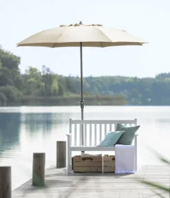 Dehner Sonnenschirm Paros, Rund, Ca. Ø250 Cm -Compo Verkaufsgeschäft 2408300 WE MO 001 SchirmparosCremeNeu