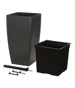 Dehner Kunststoff-Pflanztopf New York, Quadratisch, Ca. B30/H57/T30 Cm -Compo Verkaufsgeschäft 2460004 WE DE 002 DehnerKunststoffTopfkonisch36x36x66cmgrauBlumentopf