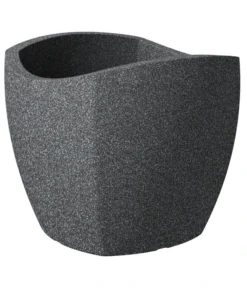 Scheurich Kunststoff-Topf Wave Globe Cubo, Schwarz-granit