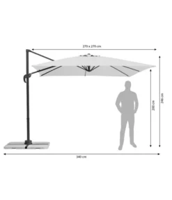 Schneider Classics Ampelschirm Rhodos Junior, Quadratisch, Ca. B270/T270 Cm -Compo Verkaufsgeschäft 2887933 WE FS 001 RhodosJuniorGruen