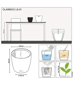 LECHUZA® CLASSICO LS, All-in-One-Set -Compo Verkaufsgeschäft 3175452 5389911 5390026 6962096 5473152 5389721 5389846 WE DE 001 GrafikClassicoPremRotSchwSilberWeisLS21sAnthrazit