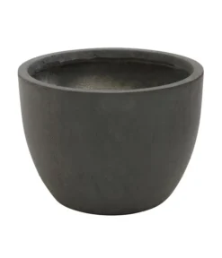 Dehner Leichtbeton-Pflanztopf Manchester, Rund, Antik-schwarz