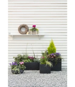 Dehner Kunststoff-Blumenkübel Palermo, Anthrazit -Compo Verkaufsgeschäft 3728110 3728151 3940756 WE MO 006 KunststoffBlumenkuebelKubusanthrazitBlumentopf