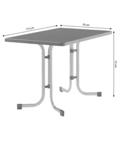 Sieger Boulevard-Klapptisch Mecalit®-PRO, Ca. B115/H72/T70 Cm -Compo Verkaufsgeschäft 3885407 WE BG 001 SiegerBoulevardKlappGartentischKlapptischGraphit115X70