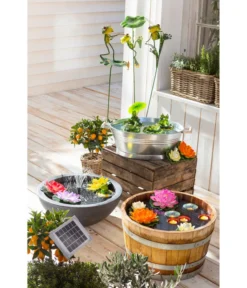 Holz-Weinfasskübel, Rund, Braun -Compo Verkaufsgeschäft 3923653 WE MO 001 EsotecSolarpumpensystemRiminiSPumpeWasserpumpeSolarpumpe