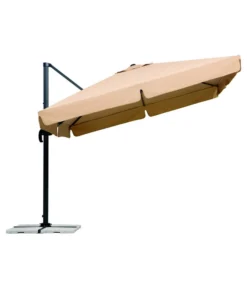Schneider Classics Sonnenschirm Rhodos, Holzoptik, Quadratisch Ca. B300/T300 Cm -Compo Verkaufsgeschäft 3927571 BildD 002 SchneiderSonnenschirmRhodosAmpelschirmRhodosNatur