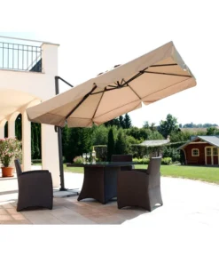 Schneider Classics Sonnenschirm Rhodos, Holzoptik, Quadratisch Ca. B300/T300 Cm -Compo Verkaufsgeschäft 3927571 BildM 002 SchneiderSonnenschirmRhodosAmpelschirmRhodosNatur