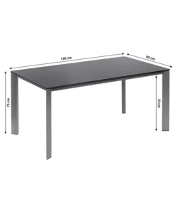 Dehner Esstisch Macon, Ca. B160/H75/T90 Cm -Compo Verkaufsgeschäft 4030797 WE BG 001 SkizzeTischMacon