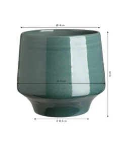 Dehner Keramik-Übertopf Elsa, Bauchig, Türkis -Compo Verkaufsgeschäft 4099883 WE BG 001 TopfElsaTuerkis