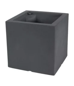 Farmet Kunststoff-Pflanzkübel Atlantis, Doppelwandig Mit Bewässerungssystem, Dunkelanthrazit