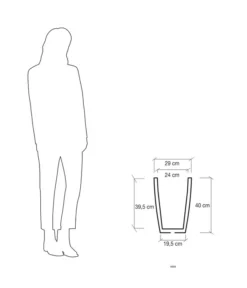 Farmet Kunststoff-Topf-Set Hydrus, Quadratisch, Grau, 2-teilig -Compo Verkaufsgeschäft 4110102 WE DE 004 HYDRUSQuadratischerPflanzkuebel29x29x40cmhochSTEINBEIGE