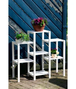 Dobar Blumenregal 7-flächig, 31 X 97 X 87 Cm, Weiß -Compo Verkaufsgeschäft 4154944 WE MO 001 Blumenregal7flaechigWeissDobar