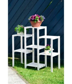 Dobar Blumenregal 7-flächig, 31 X 97 X 87 Cm, Weiß -Compo Verkaufsgeschäft 4154944 WE MO 002 Blumenregal7flaechigWeissDobar