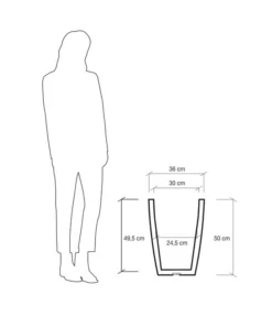 Farmet Kunststoff-Topf-Set Hydra, Konisch, Anthrazit, 2-teilig -Compo Verkaufsgeschäft 4183653 WE DE 004 HYDRARunderPflanzkuebelDurchmesser36cm50cmhochDUNKELANTHRAZIT