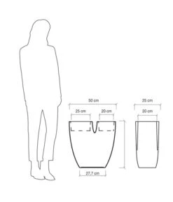Farmet Kunststoff-Blumentopf Bilobo, Ca. B50/H50/T25 Cm -Compo Verkaufsgeschäft 4186359 WE DE 004 BILOBO50X25X50cmhochWEISS