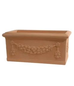 Farmet Farmet Kunststoff-Pflanzkübel Festonato, Rechteckig, Terrakotta