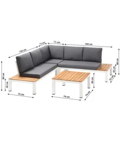 Dehner Aluminium-Lounge Malibu, 2-teilig -Compo Verkaufsgeschäft 4209870 WE BG 001 LoungeMalibuNEU