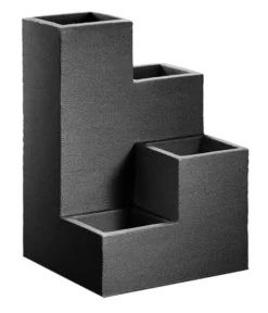 Kunststoff-Wendeltreppentopf Los Angeles, Quadratisch, Anthrazit, Ca. B40/H60/T40 Cm