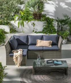 Dehner Geflecht-Lounge Rom, 4-teilig -Compo Verkaufsgeschäft 4407334 WE MO 002 DehnerGeflechtLoungeRomNEU