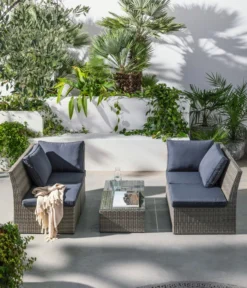 Dehner Geflecht-Lounge Rom, 4-teilig -Compo Verkaufsgeschäft 4407334 WE MO 003 DehnerGeflechtLoungeRomNEU