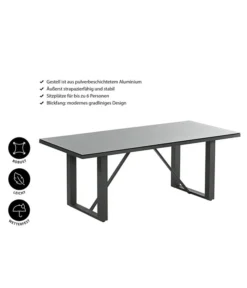 Dehner Alutisch Monaco, Ca. B200/H73/T90 Cm -Compo Verkaufsgeschäft 4424891 WE IG 001 TischMonaco