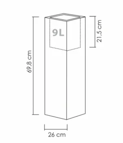 Scheurich Kunststoff-Topf C-Cube High, Quadratisch, Ca. B26/H70/T26 Cm -Compo Verkaufsgeschäft 4496501 WE BG 001 ScheurichTopfCCubeHigh