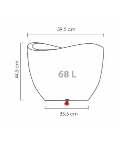 Scheurich Kunststoff-Topf Wave Globe, Rund, Ca. Ø60/H44,7 Cm -Compo Verkaufsgeschäft 4497707 WE BG 001 ScheurichTopfWaveGlobe