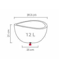 Scheurich Kunststoff-Topf Wave Globe, Rund, Ca. Ø39,3/H21 Cm -Compo Verkaufsgeschäft 4498150 WE BG 001 ScheurichTopfWaveGlobe