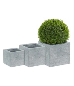 Dehner Leichtbeton-Topf Rock, Quadratisch, Grau -Compo Verkaufsgeschäft 5157524 5157532 5157540 WE MO 002 DehnerLeichtbetonTopf