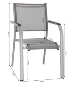 Dehner Balkon-Stapelstuhl Dallas -Compo Verkaufsgeschäft 5302070 WE BG 001 DehnerLivingAluStapelsesselDallasAluBalkonstapelDallasD