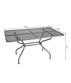 Royal Garden Streckmetall-Gartentisch, Ca. B145/H74/T90 Cm -Compo Verkaufsgeschäft 5312822 WE BG 001 MwhStreckmetallGartentischStreckmetallTisch145X90cmERaug