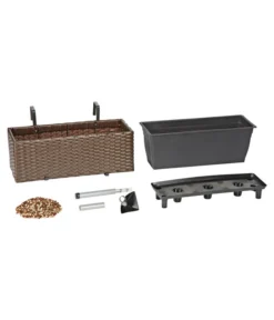Dehner Kunststoff-Balkonkasten Florenz, Braun -Compo Verkaufsgeschäft 5337845 BildD 002 PolyrattanBlumenkastenFlorenzKastenFlorenz50X19x20cm