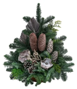 Grabgesteck In Terrakotta-Schale, Dreieckig, Braun, Ca. B50/H60/T40 Cm