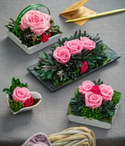 Dehner Keramik-Schale Mit Longlife-Rose Zina, Ca. B9,5/H6 Cm -Compo Verkaufsgeschäft 6380927 6537641 6537716 6537708 WE MO 001 LonglifeArrangements