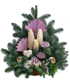 Grabgesteck In Terrakotta-Schale, Dreieckig, Rosa/beige, Ca. B55/H55/T40 Cm