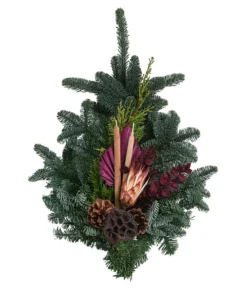 Grabstrauß Aus Nobilis-Tanne, Oval, Pink, Ca. B70/H10/T45 Cm