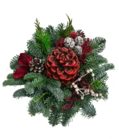 Grabgesteck In Terrakotta-Schale, Rund, Rot, Ca. Ø30/H20 Cm