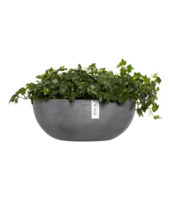 Ecopots Kunststoff-Schale Sofia Wall Mit Wassersystem, Oval, Grau, Ca. B43/H17,5/T25 Cm -Compo Verkaufsgeschäft 6614515 WE FS 004 EcopotsKunststoffSchaleSofiaWallmitWassersystemovalgrau
