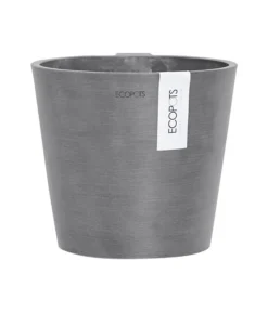 Ecopots Kunststoff-Topf Amsterdam Wall, Rund, Grau, Ca. Ø21,8/H17,5 Cm