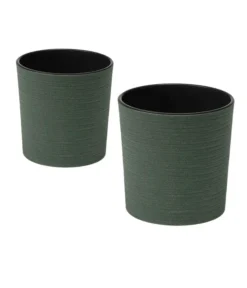Siena Garden Kunststoff-Topf-Set ECO Lens, Rund, Ca. Ø25/H25 & Ø30/H30,5 Cm, 2-teilig