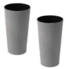 Siena Garden Kunststoff-Topf ECO Locon, Konisch, Grau, Ca. Ø25/H46,5 Cm, 2er-Set