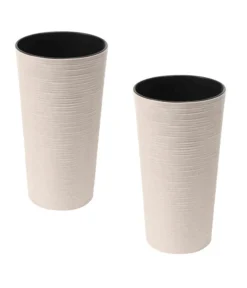 Siena Garden Kunststoff-Säulen ECO Locon, Konisch, Weiß, Ca. Ø30/H57 Cm, 2er-Set