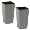Siena Garden Kunststoff-Topf ECO Nizza, Konisch, Grau, Ca. B25/H46,5/T25 Cm, 2er-Set