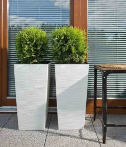Siena Garden Kunststoff-Säule ECO Nizza, Konisch, Ca. B30/H57/T30 Cm -Compo Verkaufsgeschäft 6655385 WE MO 002 PflanzgefaessNizza30Weiss