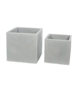 Farmet Kunststoff-Topf-Set Atlantis, Quadratisch, Grau, 2-teilig