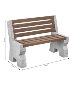 Dehner Granit-Gartenbank, 2-Sitzer, Ca. B114/H75/T52 Cm -Compo Verkaufsgeschäft 6692065 WE BG 001 GRANITBANKWPCRUECKENL