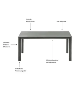 Dehner Gartentisch Nancy, Ca. B160/H75/T90 Cm -Compo Verkaufsgeschäft 6701734 WE IG 001 TischNancy