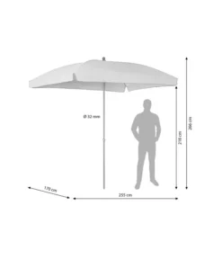Dehner Sonnenschirm Keros, Rechteckig, Ca. B255/T170 Cm -Compo Verkaufsgeschäft 6702906 WE BG 001 schirmkeros250Hellgrau
