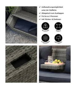 Dehner Flecht-Truhenbank Föhr, 3-Sitzer -Compo Verkaufsgeschäft 6704795 WE IG FS 001 DehnerFlechtruhenbankFoehr